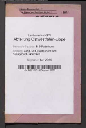 Erblasser: Steinkemper, Heinrich; Erblasser: Steinkemper, Franzisca, geb. Dirksmeyer: