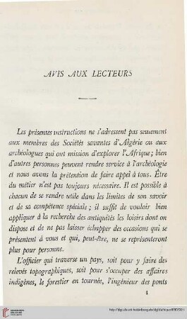 Avis aux lecteurs