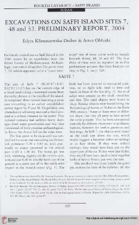 16: Excavations on Saffi island sites 7, 48 and 32. Preliminary report, 2004