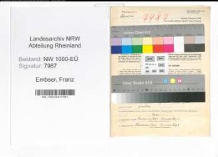 Entnazifizierung Franz Embser, geb. 26.09.1888 (Oberstudienrat)