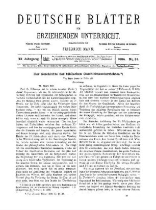 Zur Geschichte der biblischen Geschichtsunterrichtes : (Fortsetzung)