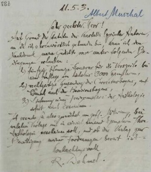 Brief an Albert Muschal