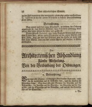 Der Architectonischen Abhandlung Fünfte Abtheilung. Von der Verbindung der Ordnungen.
