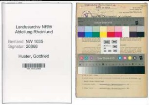 Entnazifizierung Gottfried Huster , geb. 10.05.1910 (Schlosser)