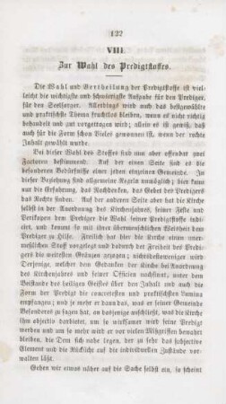 122-128 Zur Wahl des Predigtstoffes