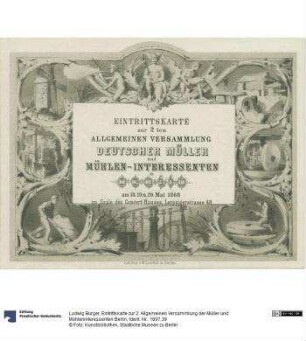 Eintrittskarte zur 2. Allgemeinen Versammlung der Müller und Mühleninteressenten Berlin