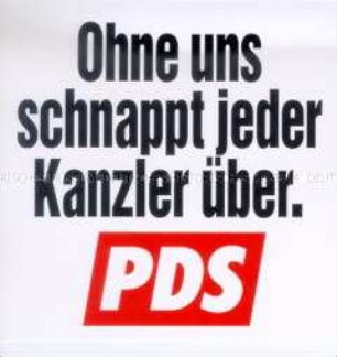 Aufkleber der PDS zur Bundestagswahl 1998