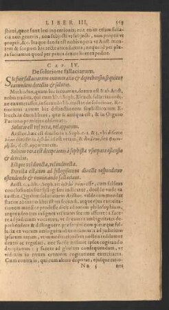 Cap. IV. De solutione fallaciarum.