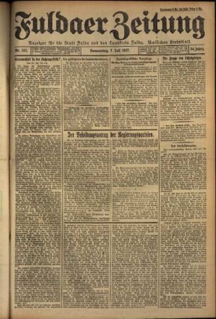 Ausgabe vom Donnerstag, den 07. Juli 1927.
