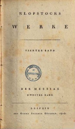 Klopstocks Werke, 4. Der Messias ; 2