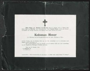 Brief von Ditha Moser, Karl Moser, Dietrich Moser und Theresia Moser an Gerhart Hauptmann