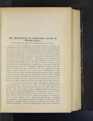 Die Besteuerung des unbebauten Landes in Deutsch-Samoa.