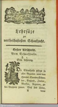 Erster Abschnitt. Vom Schaafstalle