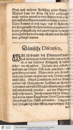 Dänische Discursen.