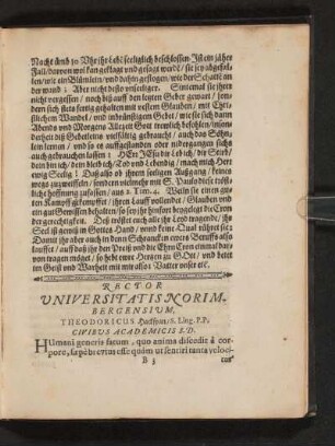 Rector Universitatis Norimbergensium Theodoricus Hackspan ... Civibus Academicis S.D.