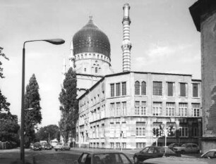 Dresden-Friedrichstadt, Weißeritzstraße 3. Zigarettenfabrik Yenidze (1909; M. Hammitzsch). Eckansicht von der Kreuzung Weißeritzstraße / Magdeburger Straße (v0n Südwest)