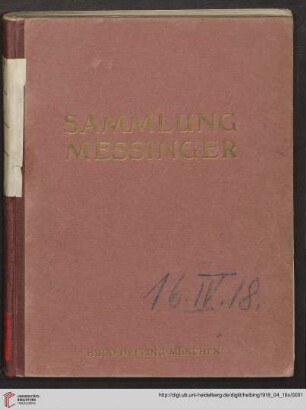 Katalog der Sammlung Messinger : Gemälde alter Meister