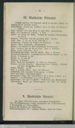 IX. Musikalische Bibliothek