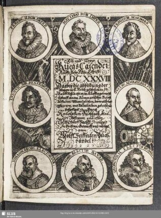 1638: Alt und newer Kriegs-Calender : auffs Jahr Jesu Christi ... darbeij die Abbildung ....