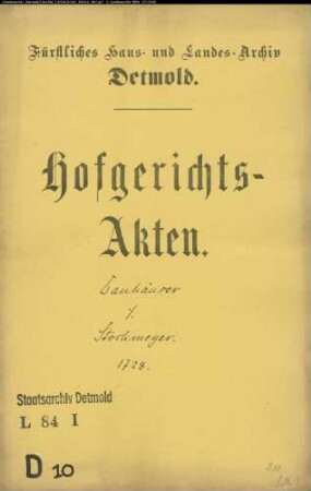 Danhäuser, Christine Anna Katharine und Ilsabein zu Berlebeck gegen Stockmeyer zu Berlebeck - Schuldforderung