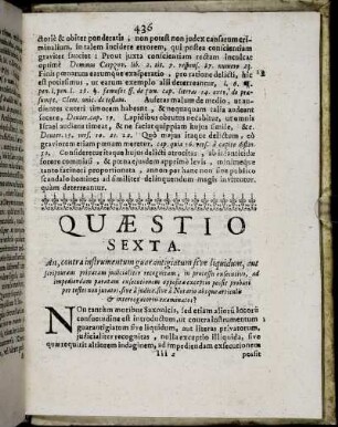 Quæstio Sexta. - Quæstio Decima.