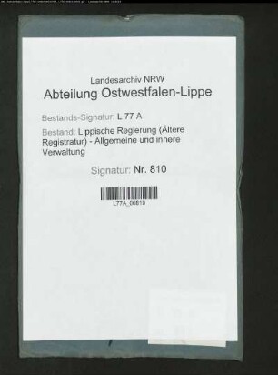 Anstellung eines Polizeidieners zu Barntrup