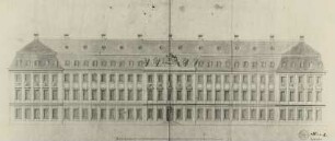 Schloss Hubertusburg in Wermsdorf, D Bl. 2: Aufriss der Seitenfront (um 1743)