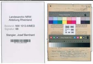 Entnazifizierung Josef Bernhard Stangier , geb. 31.05.1910 (Zahnarzt)