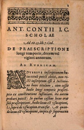 Scholae ad VIII Titulos libri VII. Codicis materiam praescriptionum continentes