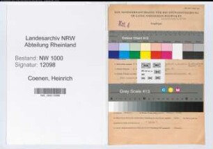 Entnazifizierung Heinrich Coenen, geb. 16.07.1899 (Korrespondent)