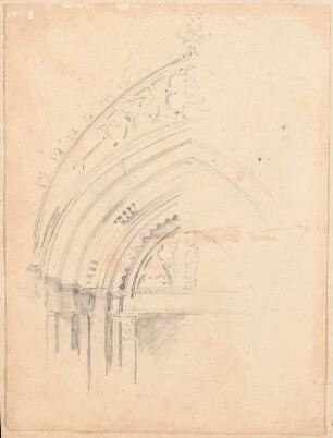 unbekannte Kirche, Barcelona (?): Teilansicht eines gotischen Portals
