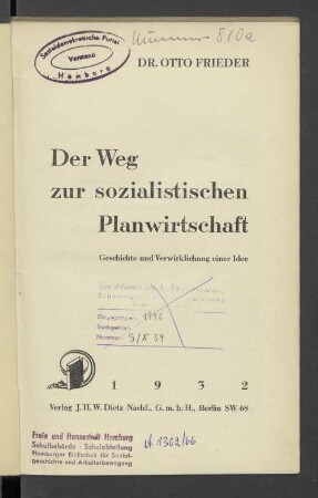 Der Weg zur sozialistischen Planwirtschaft : Geschichte und Verwirklichung einer Idee