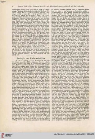 Personal- und Ateliernachrichten - Denkmäler etc. - Architektur - Ausstellungen, Sammlungen etc.