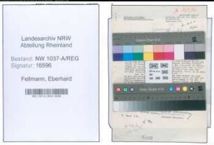Entnazifizierung Eberhard Fellmann , geb. 03.06.1901 (Krim.Sekretaer)