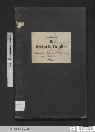 Geburtsregister Booßen 1901