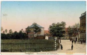 Paunsdorf. Hauptstrasse mit Rittergut