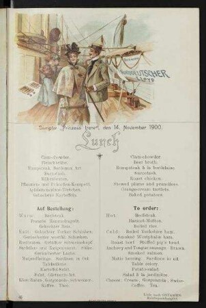 Lunch auf der "Prinzess Irene"