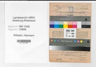 Entnazifizierung Hermann Wilhelm , geb. 26.12.1907 (Lokfuehrer)
