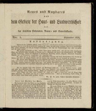 Nro. 1. September 1824.