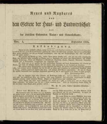 Nro. 1. September 1824.