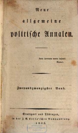 Neue allgemeine politische Annalen. 1826,5, 1826, [5] = Bd. 22