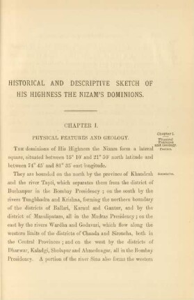 Chapter I. Physical features and geology