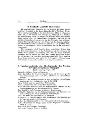 Inhaltsverzeichnis des 34. Jahrbuchs des Vereins für wissenschaftliche Pädagogik : Hauptversammlung Pfingsten 1902