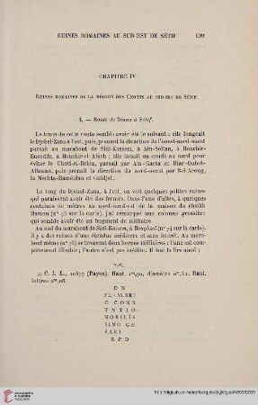 Chapitre IV: Ruines romaines de la région des chotts au sud-est de Sétif