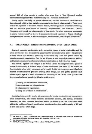 4.1 Urban policy - administrative control over urban space