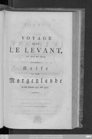 Lfg. 4: Reise nach dem Morgenlande : [in den Jahren 1817 und 1818]