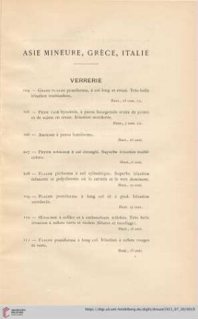 Asie Mineure, Grèce, Italie (Nr. 104 - 230)