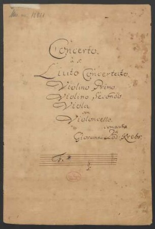Konzerte; lute, strings; F-Dur; Krebs-WV 203