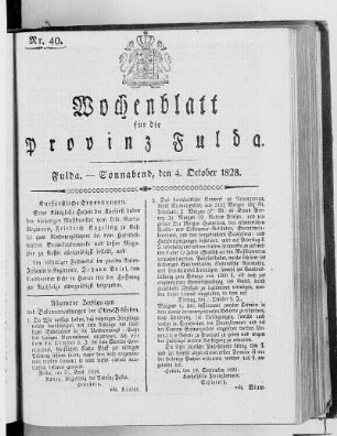 Nr. 40, Ausgabe vom 4. Oktober 1828