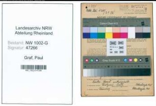 Entnazifizierung Paul Graf, geb. 20.11.1883 (Schuhamcher)